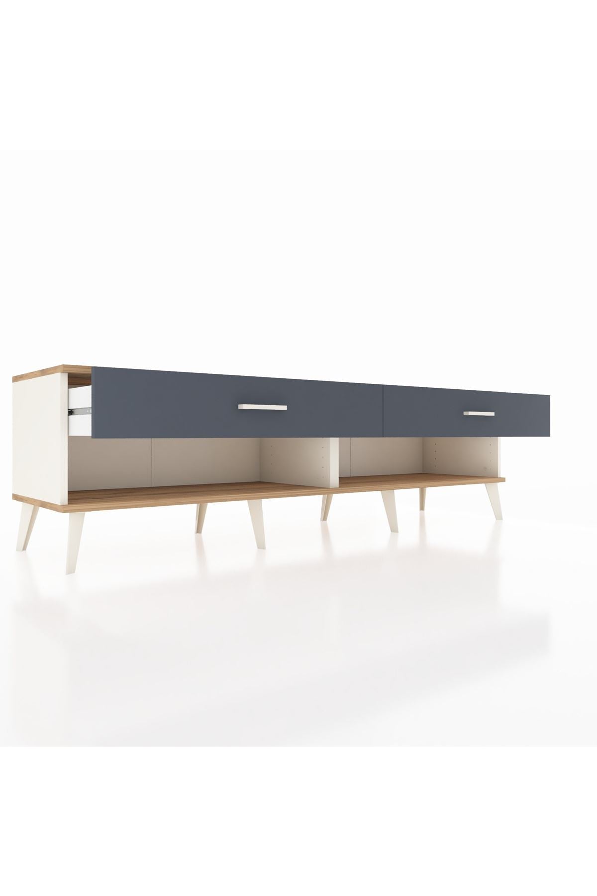 Hyperion TV Ünitesi 2 Çekmeceli  176x44x51 Aytaşı-Çam/Antrasit