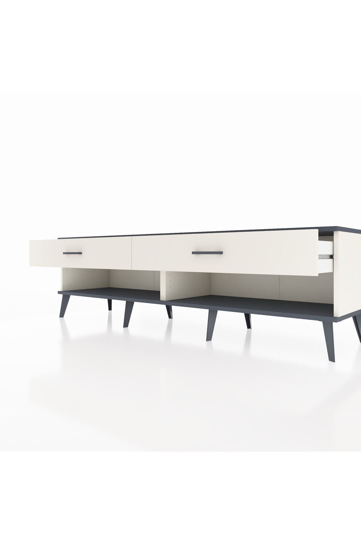 Hyperion TV Ünitesi 2 Çekmeceli  176x44x51 Aytaşı-Antrasit/Aytaşı