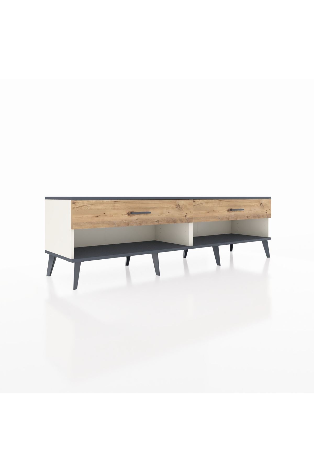 Hyperion TV Ünitesi 2 Çekmeceli  176x44x51 Aytaşı-Antrasit/Çam