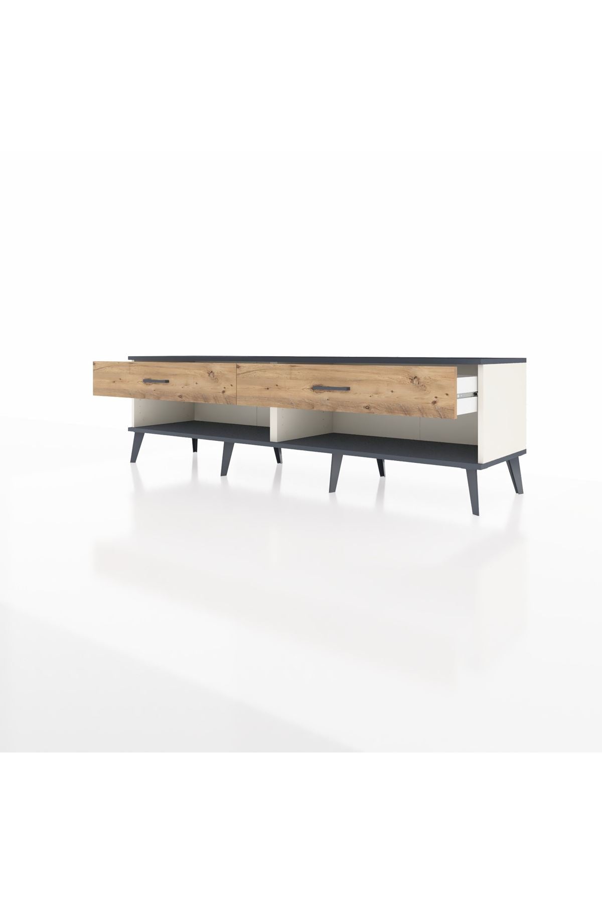 Hyperion TV Ünitesi 2 Çekmeceli  176x44x51 Aytaşı-Antrasit/Çam