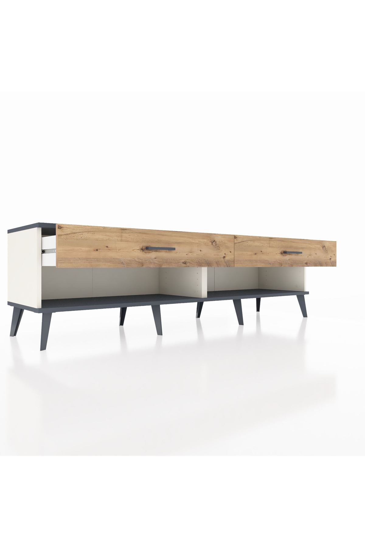 Hyperion TV Ünitesi 2 Çekmeceli  176x44x51 Aytaşı-Antrasit/Çam