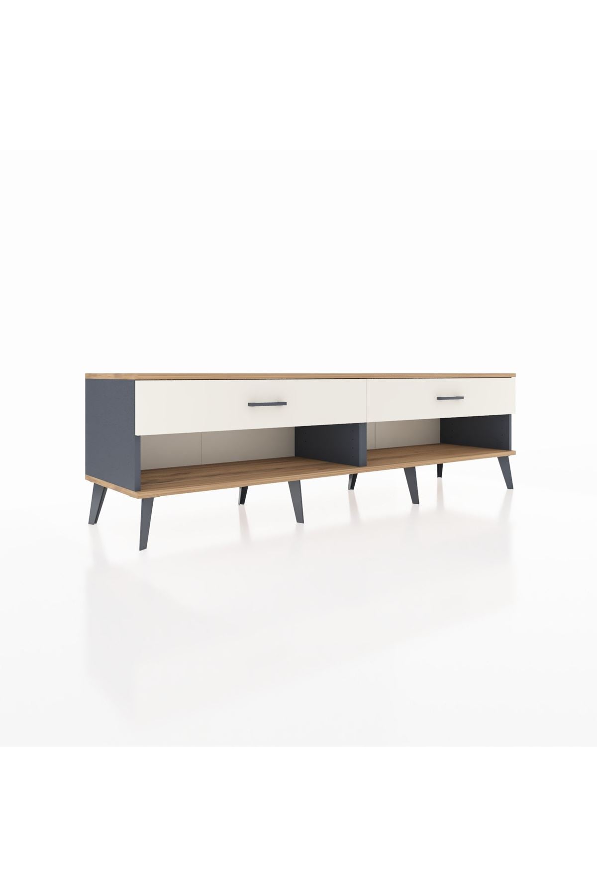 Hyperion TV Ünitesi 2 Çekmeceli  176x44x51 Antrasit-Çam/Aytaşı