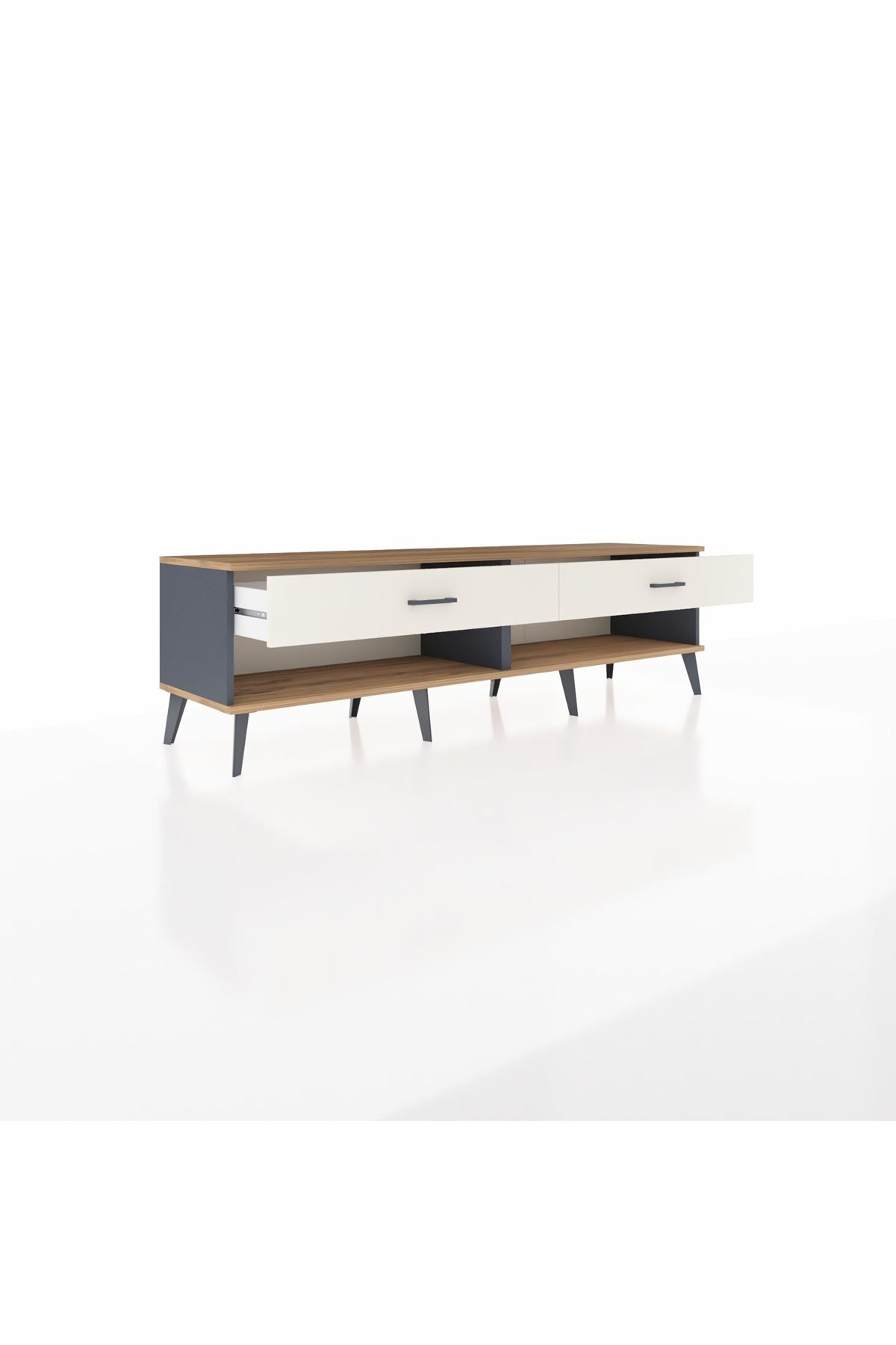 Hyperion TV Ünitesi 2 Çekmeceli  176x44x51 Antrasit-Çam/Aytaşı