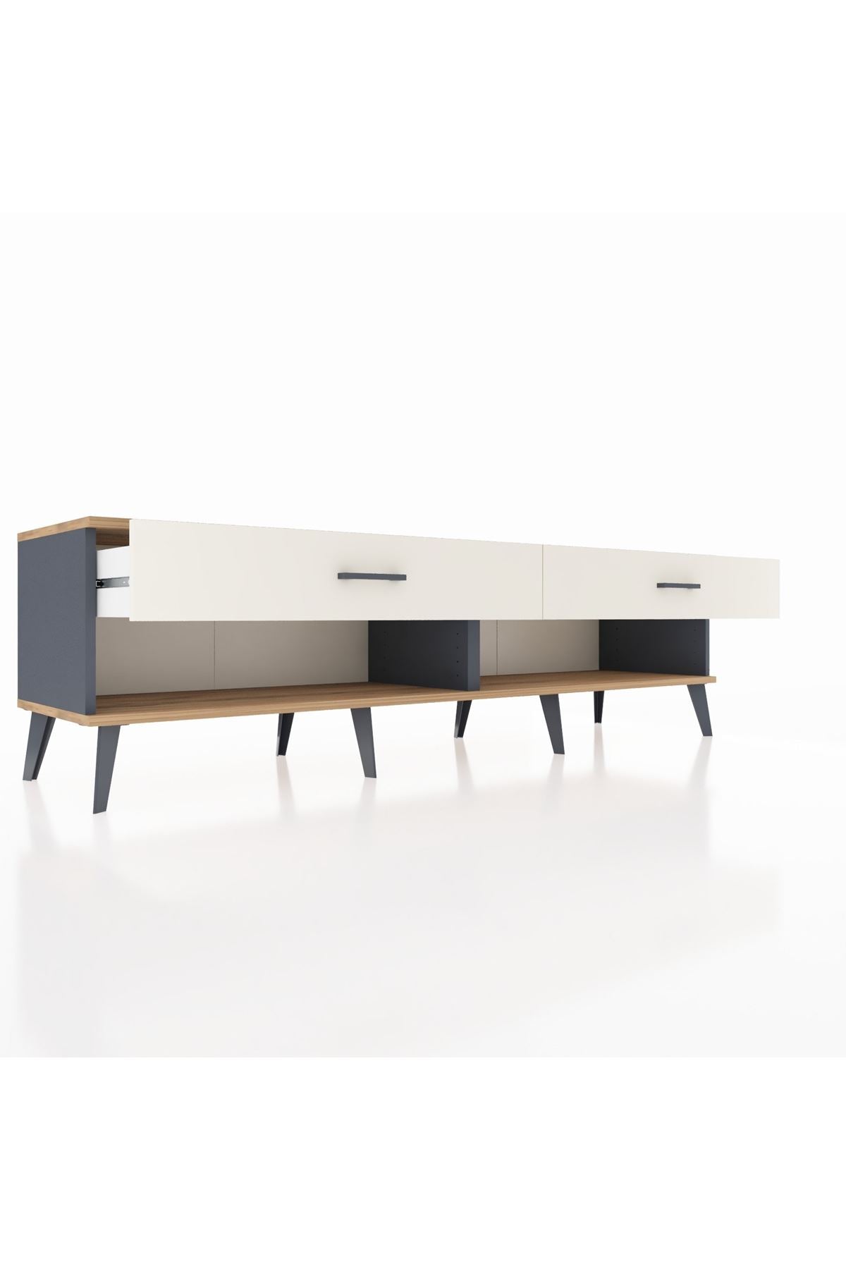 Hyperion TV Ünitesi 2 Çekmeceli  176x44x51 Antrasit-Çam/Aytaşı