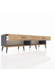 Hyperion TV Ünitesi 2 Çekmeceli  176x44x51 Antrasit-Çam/Çam