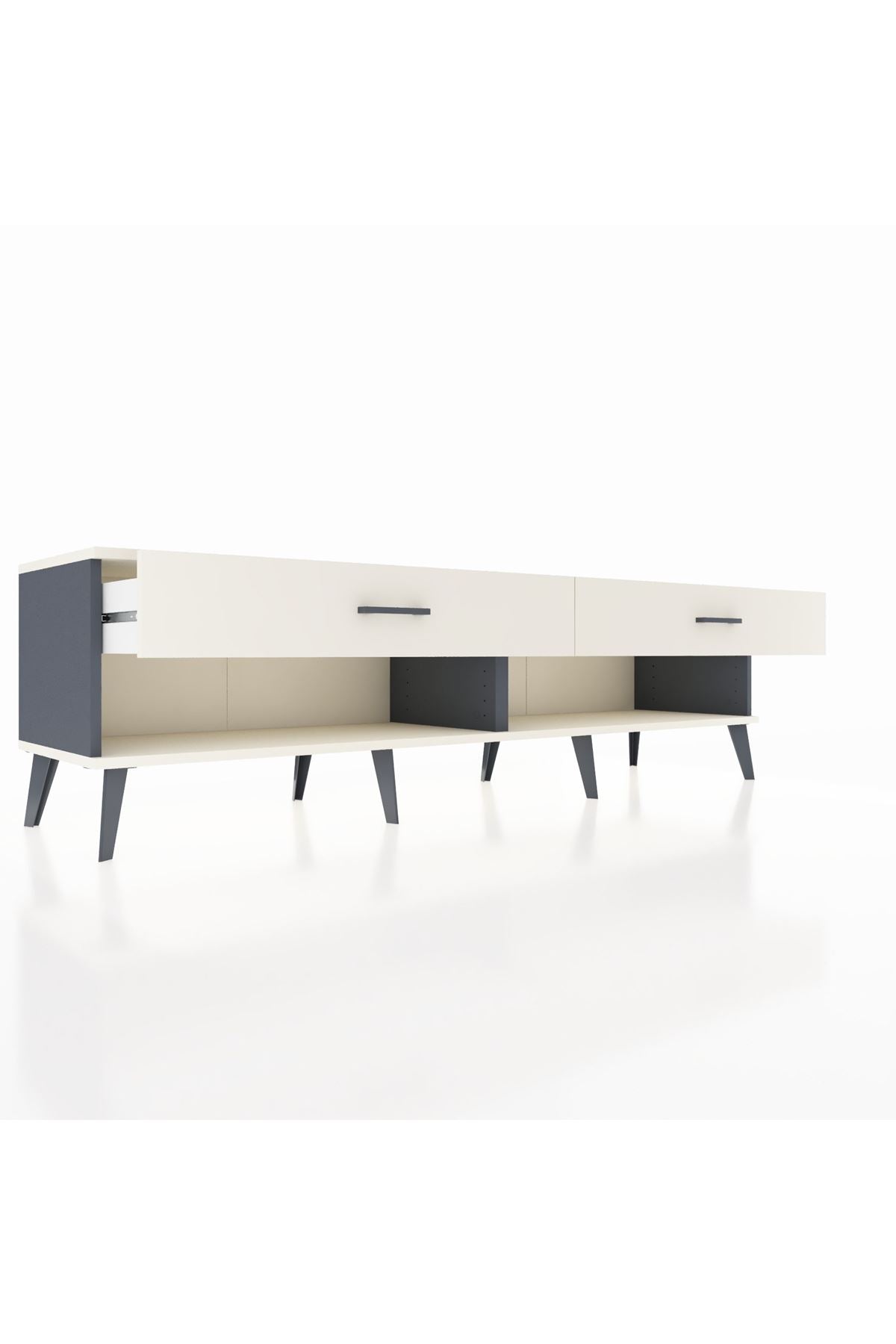 Hyperion TV Ünitesi 2 Çekmeceli  176x44x51 Antrasit-Aytaşı/Aytaşı