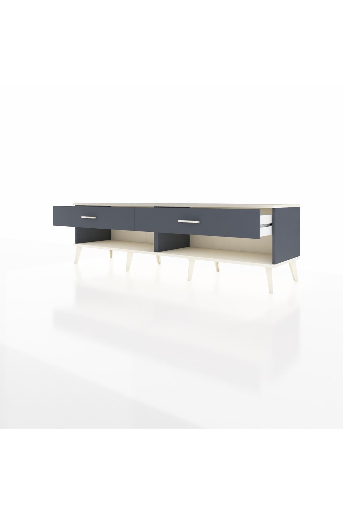 Hyperion TV Ünitesi 2 Çekmeceli  176x44x51 Antrasit-Aytaşı/Antrasit