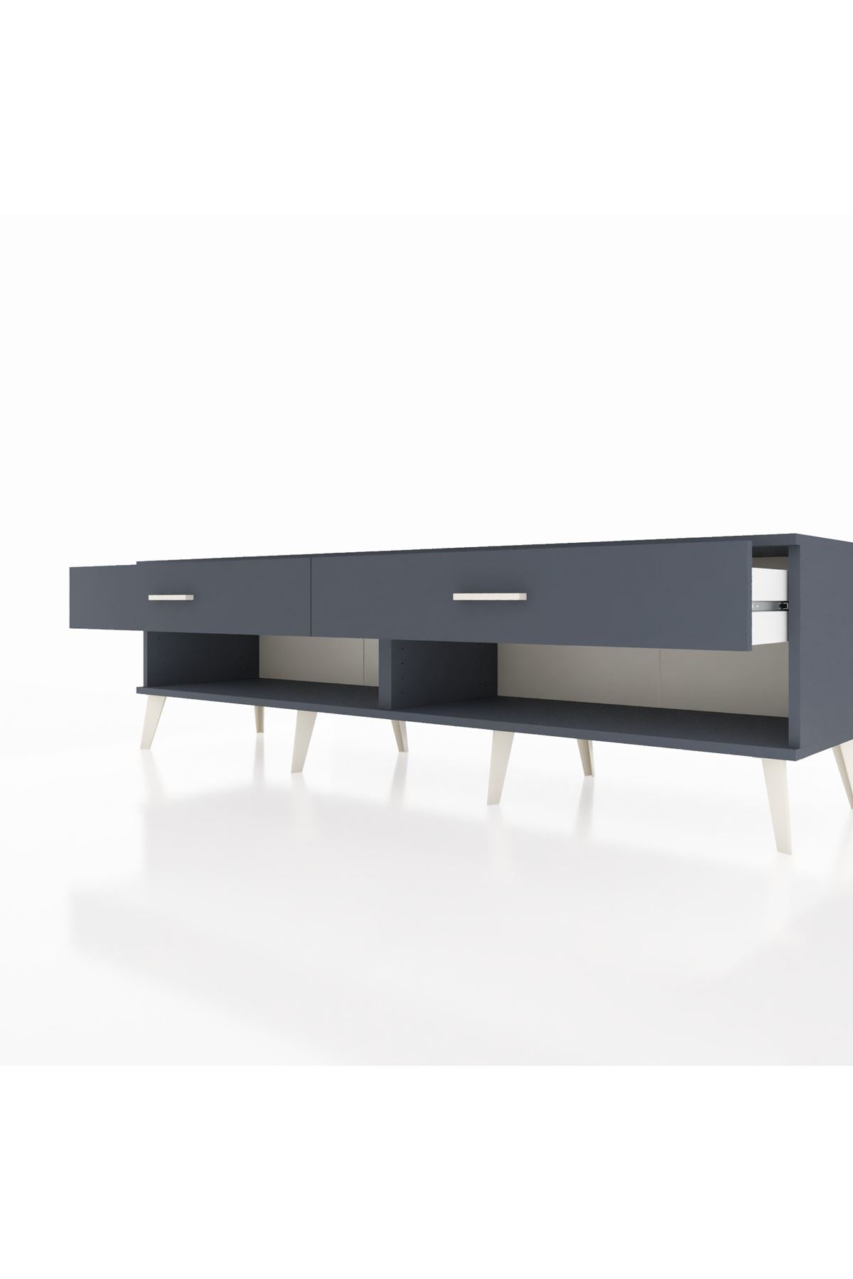 Hyperion TV Ünitesi 2 Çekmeceli  176x44x51 Antrasit-Antrasit/Antrasit