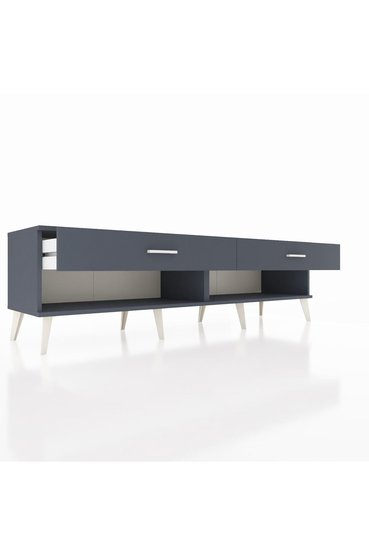 Hyperion TV Ünitesi 2 Çekmeceli  176x44x51 Antrasit-Antrasit/Antrasit