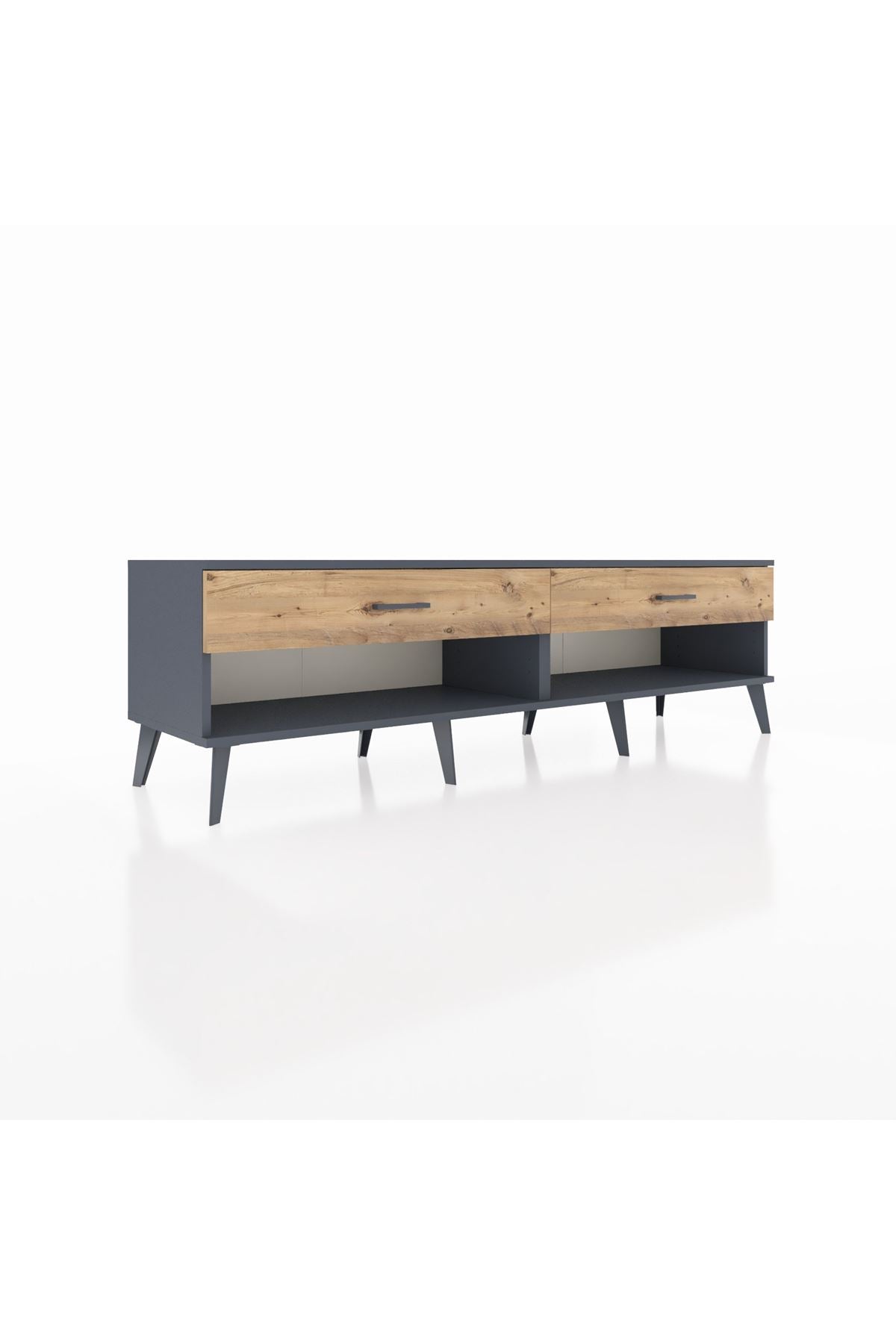 Hyperion TV Ünitesi 2 Çekmeceli  176x44x51 Antrasit-Antrasit/Çam