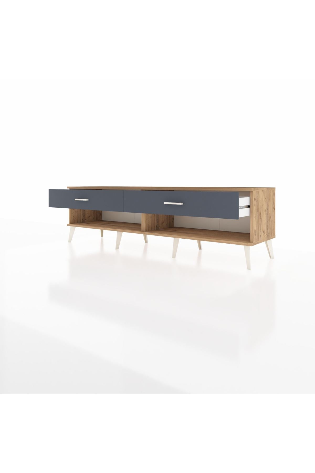 Hyperion TV Ünitesi 2 Çekmeceli  176x44x51 Çam-Çam/Antrasit