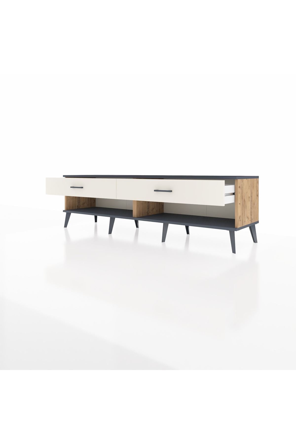 Hyperion TV Ünitesi 2 Çekmeceli  176x44x51 Çam-Antrasit/Aytaşı