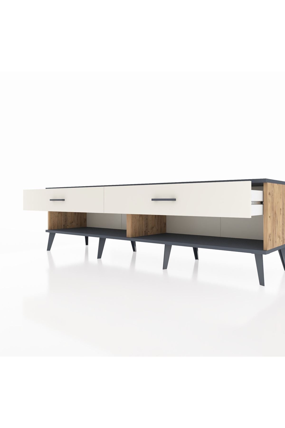 Hyperion TV Ünitesi 2 Çekmeceli  176x44x51 Çam-Antrasit/Aytaşı