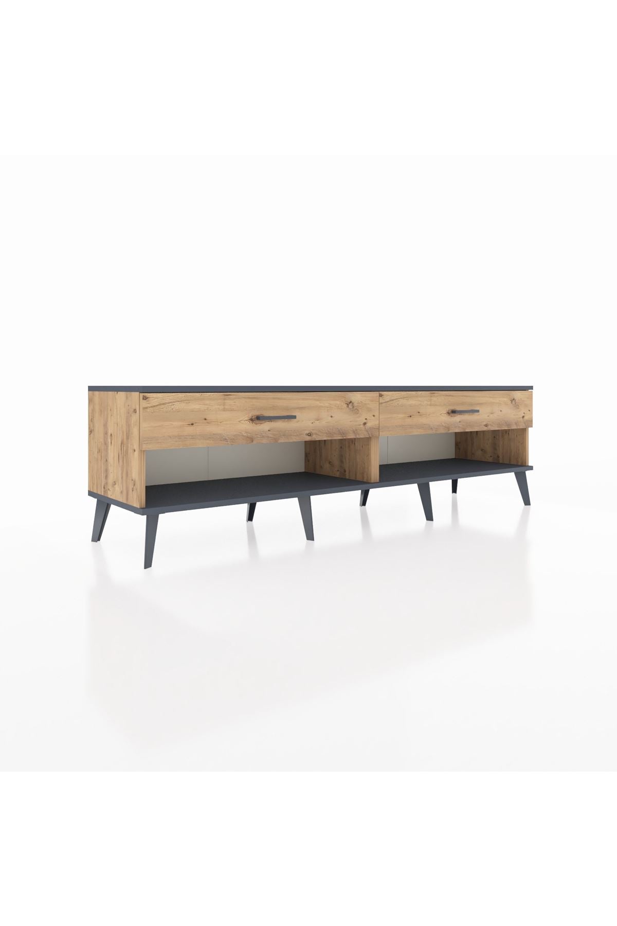 Hyperion TV Ünitesi 2 Çekmeceli  176x44x51 Çam-Antrasit/Çam