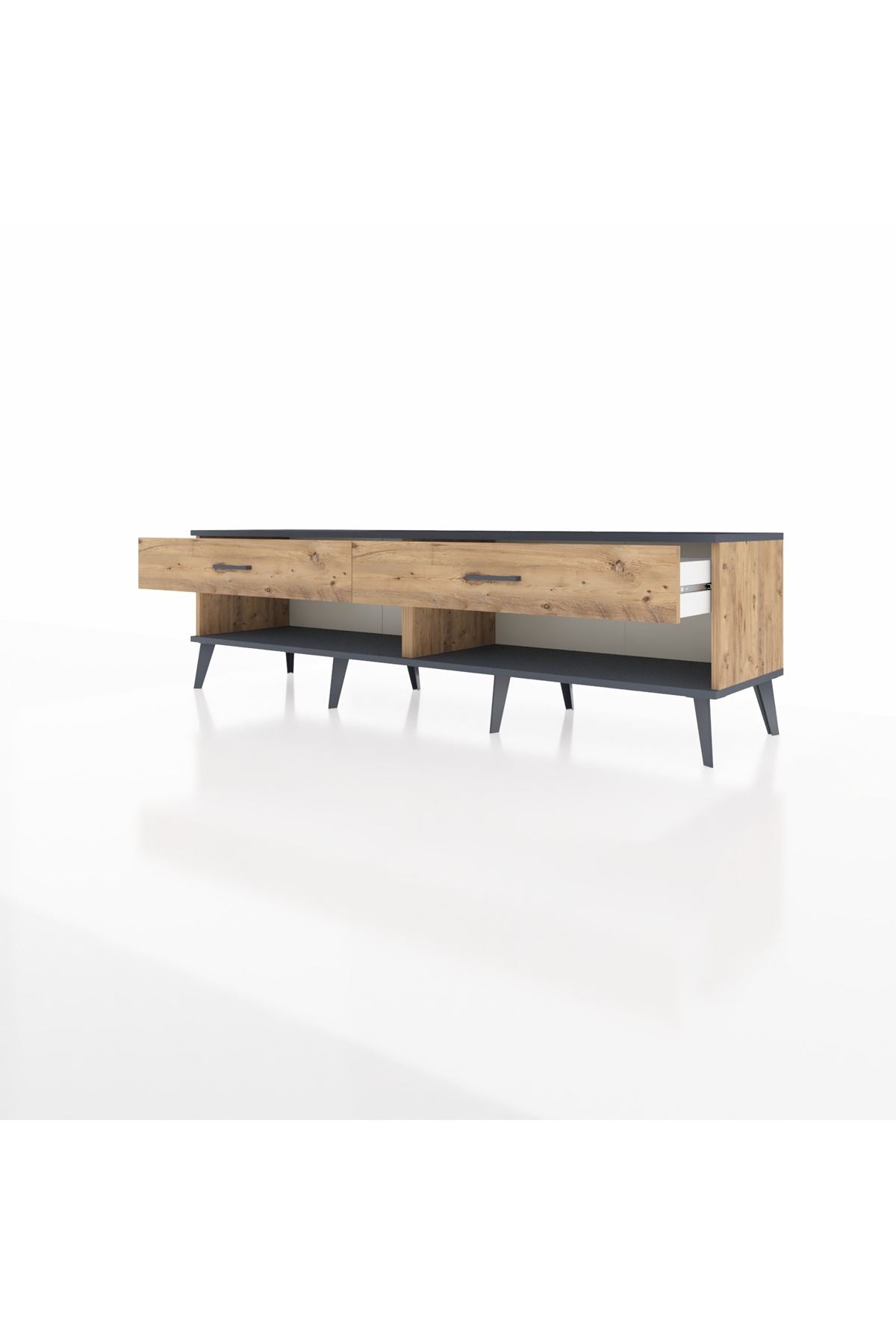 Hyperion TV Ünitesi 2 Çekmeceli  176x44x51 Çam-Antrasit/Çam