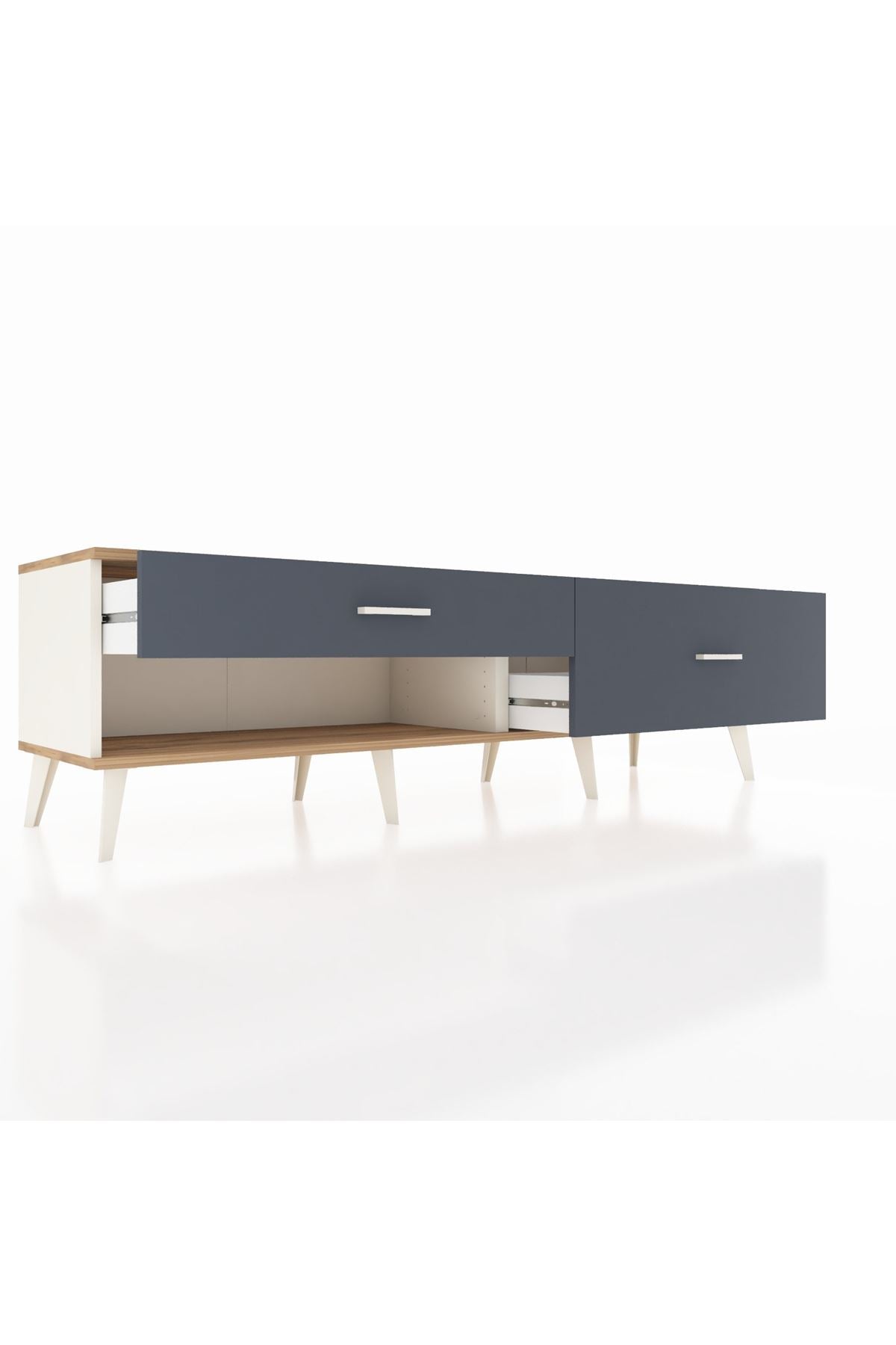 Hyperion TV Ünitesi 2 Çekmeceli  176x44x51 Aytaşı-Çam/Antrasit