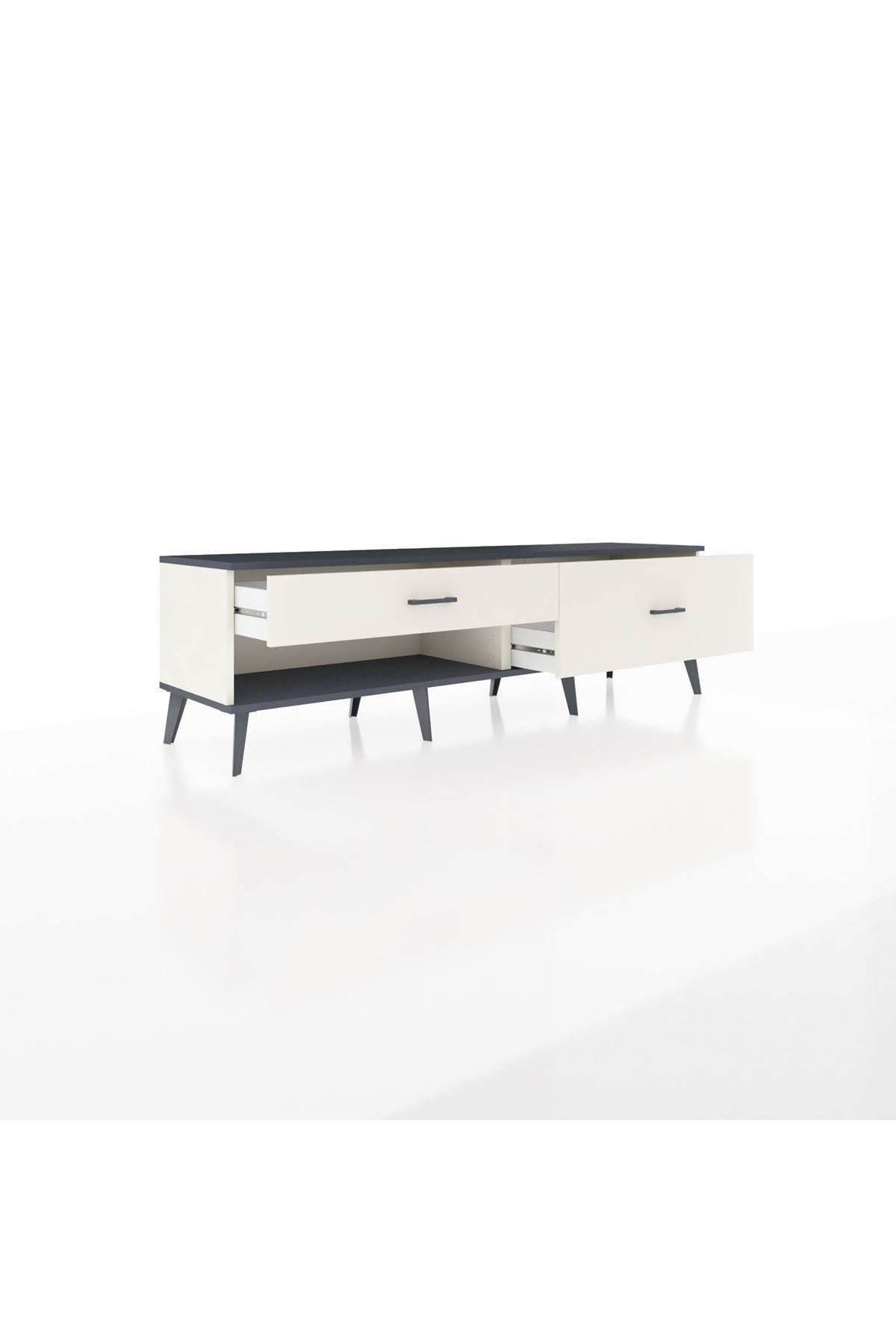 Hyperion TV Ünitesi 2 Çekmeceli  176x44x51 Aytaşı-Antrasit/Aytaşı