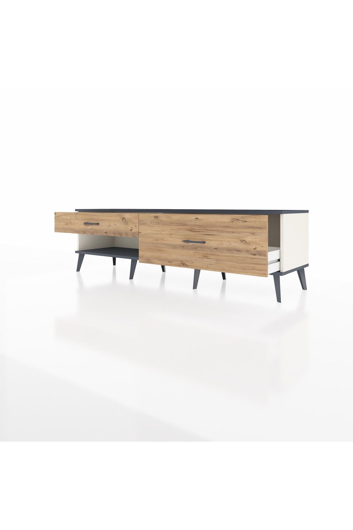 Hyperion TV Ünitesi 2 Çekmeceli  176x44x51 Aytaşı-Antrasit/Çam