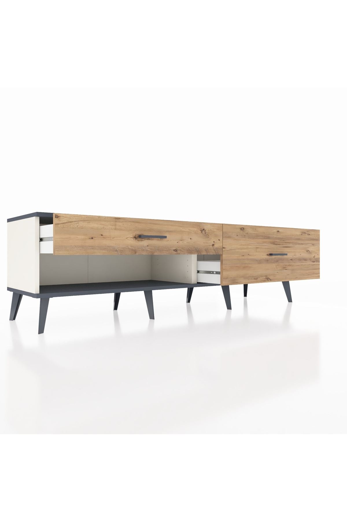 Hyperion TV Ünitesi 2 Çekmeceli  176x44x51 Aytaşı-Antrasit/Çam