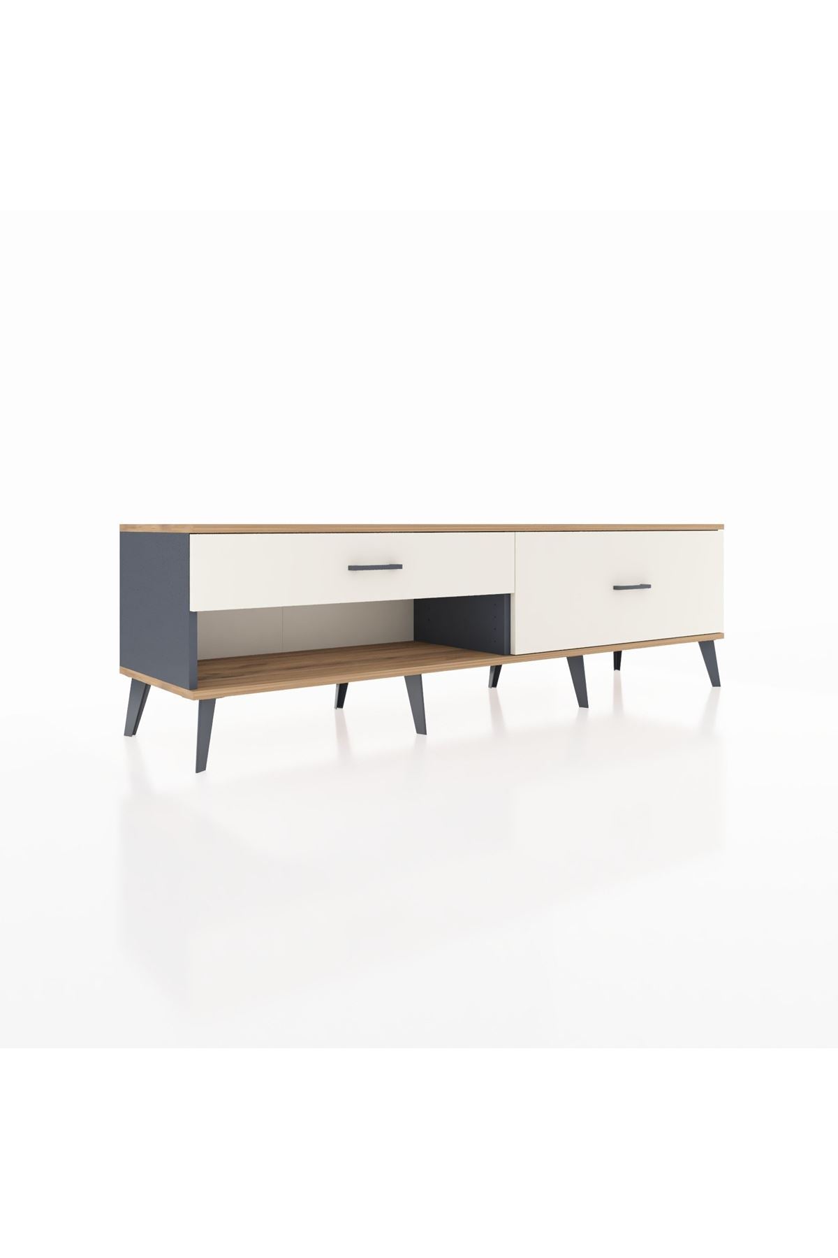 Hyperion TV Ünitesi 2 Çekmeceli  176x44x51 Antrasit-Çam/Aytaşı