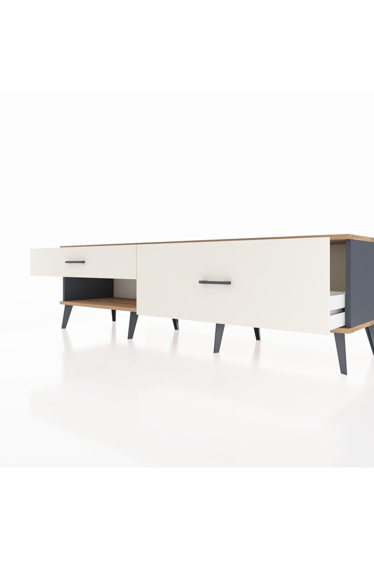 Hyperion TV Ünitesi 2 Çekmeceli  176x44x51 Antrasit-Çam/Aytaşı