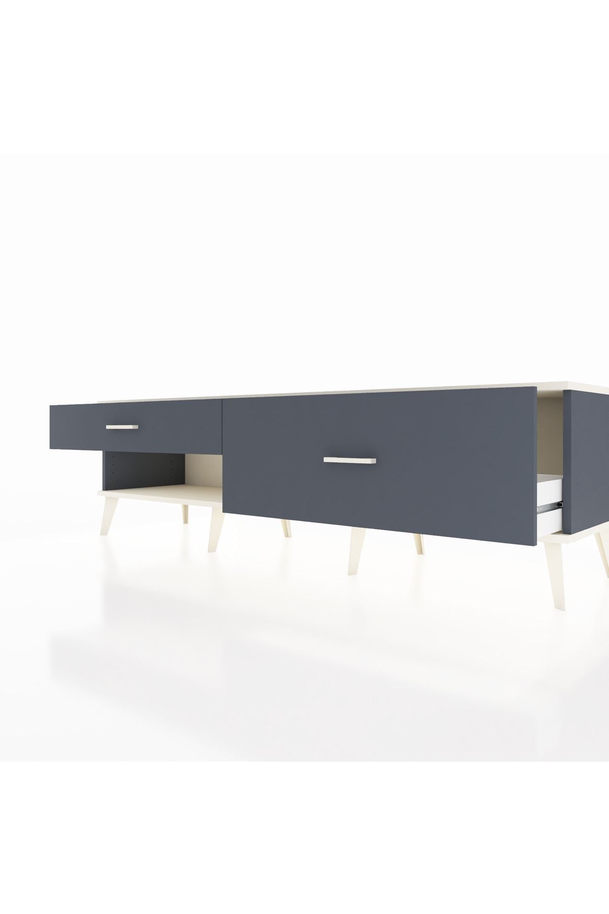 Hyperion TV Ünitesi 2 Çekmeceli  176x44x51 Antrasit-Aytaşı/Antrasit