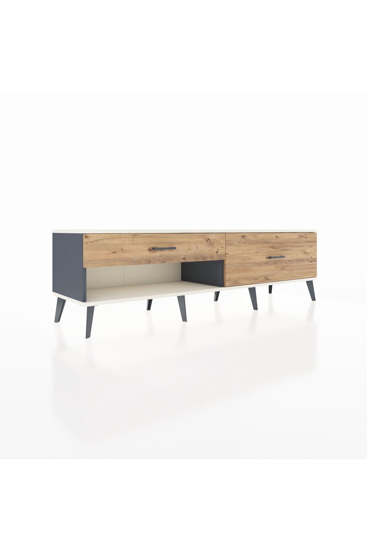 Hyperion TV Ünitesi 2 Çekmeceli  176x44x51 Antrasit-Aytaşı/Çam