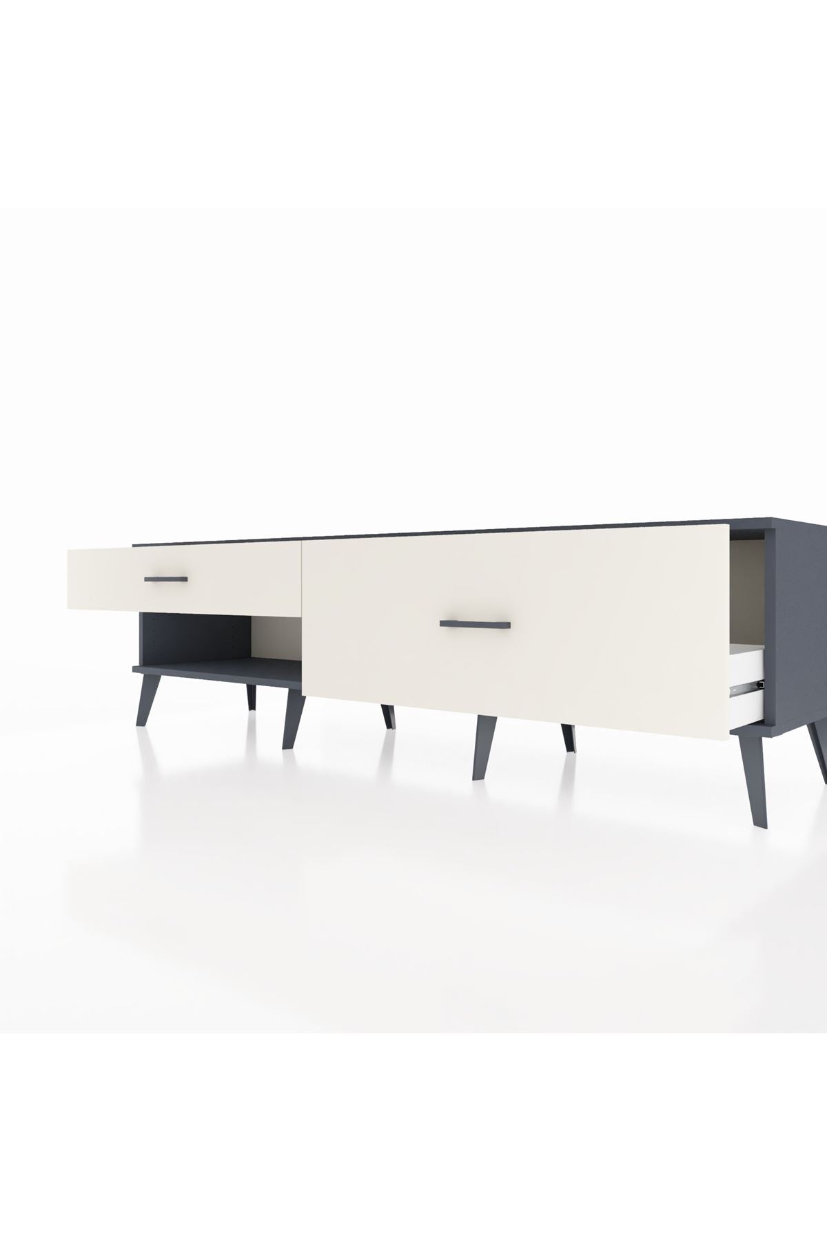 Hyperion TV Ünitesi 2 Çekmeceli  176x44x51 Antrasit-Antrasit/Aytaşı