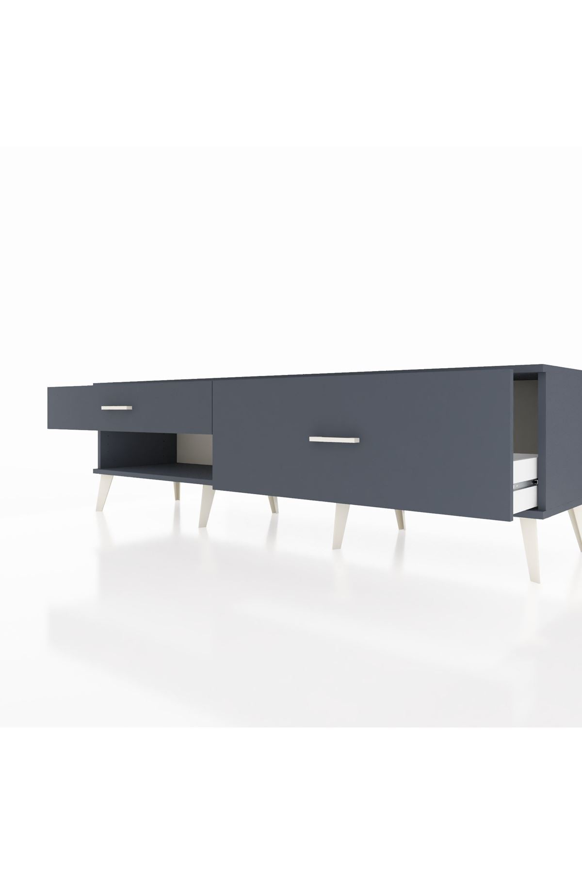 Hyperion TV Ünitesi 2 Çekmeceli  176x44x51 Antrasit-Antrasit/Antrasit