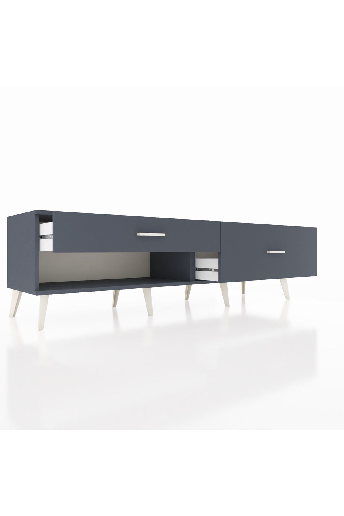 Hyperion TV Ünitesi 2 Çekmeceli  176x44x51 Antrasit-Antrasit/Antrasit