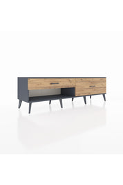Hyperion TV Ünitesi 2 Çekmeceli  176x44x51 Antrasit-Antrasit/Çam