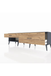 Hyperion TV Ünitesi 2 Çekmeceli  176x44x51 Antrasit-Antrasit/Çam