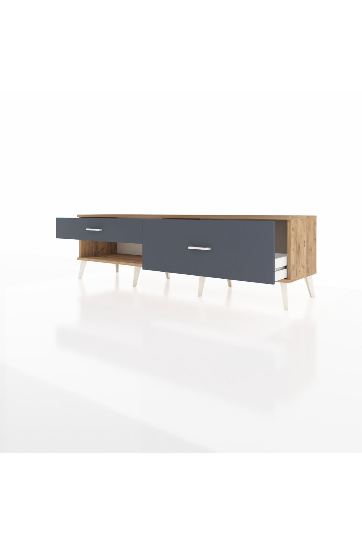 Hyperion TV Ünitesi 2 Çekmeceli  176x44x51 Çam-Çam/Antrasit