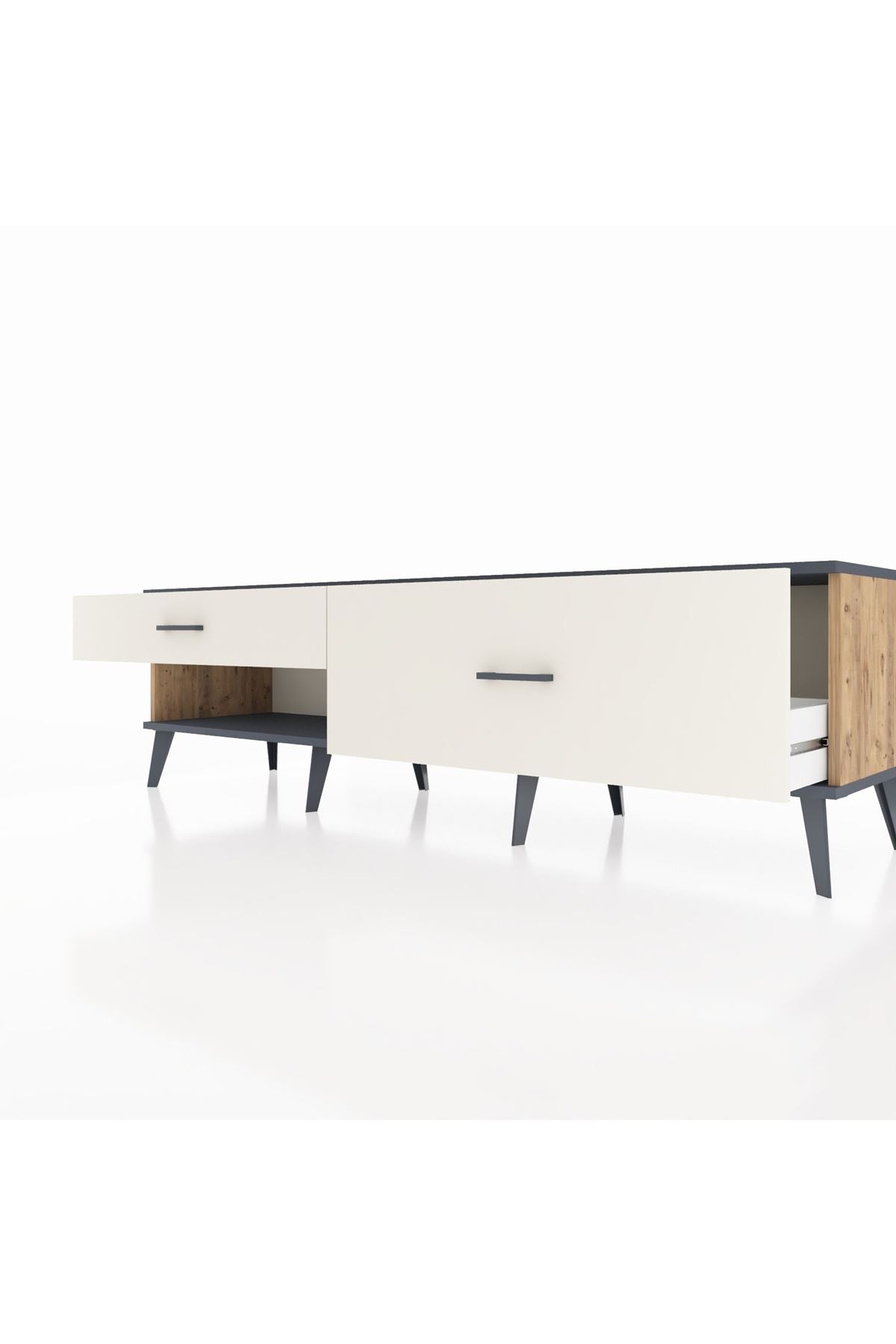 Hyperion TV Ünitesi 2 Çekmeceli  176x44x51 Çam-Antrasit/Aytaşı