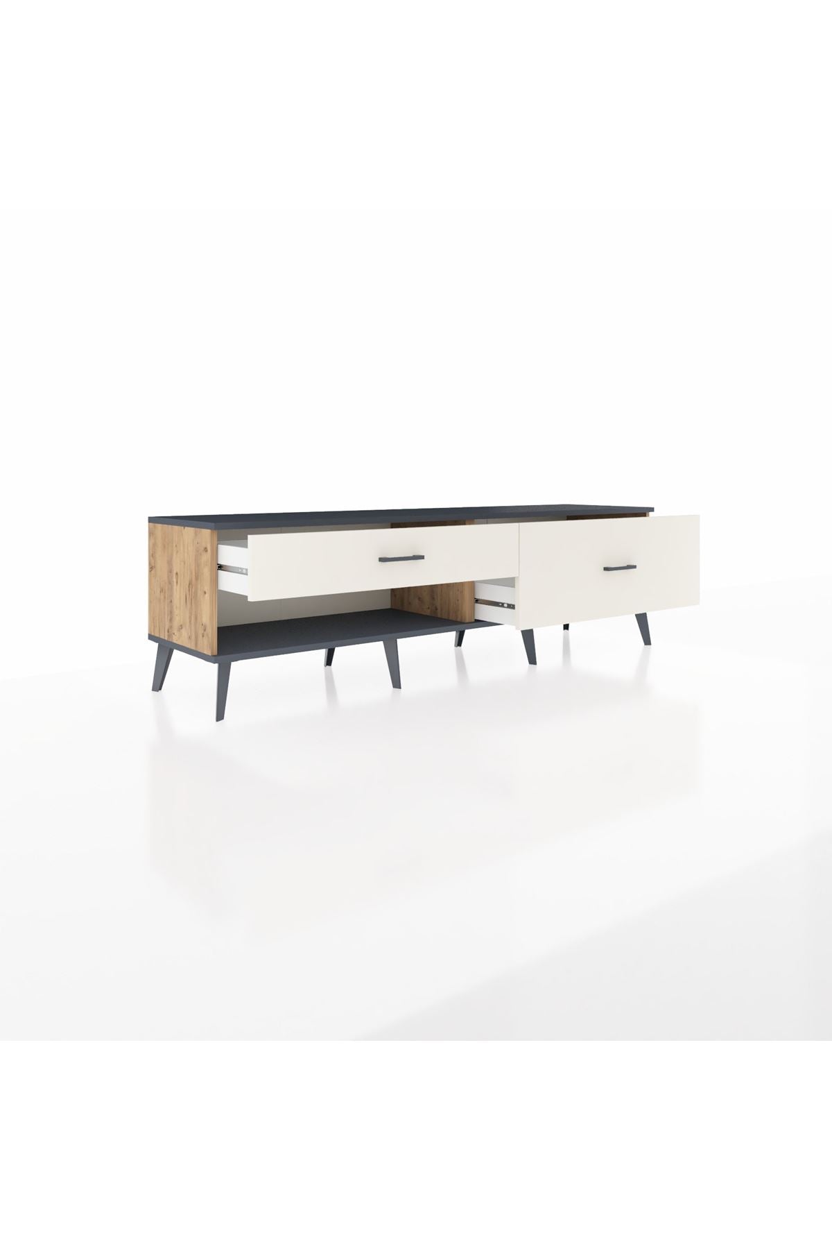 Hyperion TV Ünitesi 2 Çekmeceli  176x44x51 Çam-Antrasit/Aytaşı