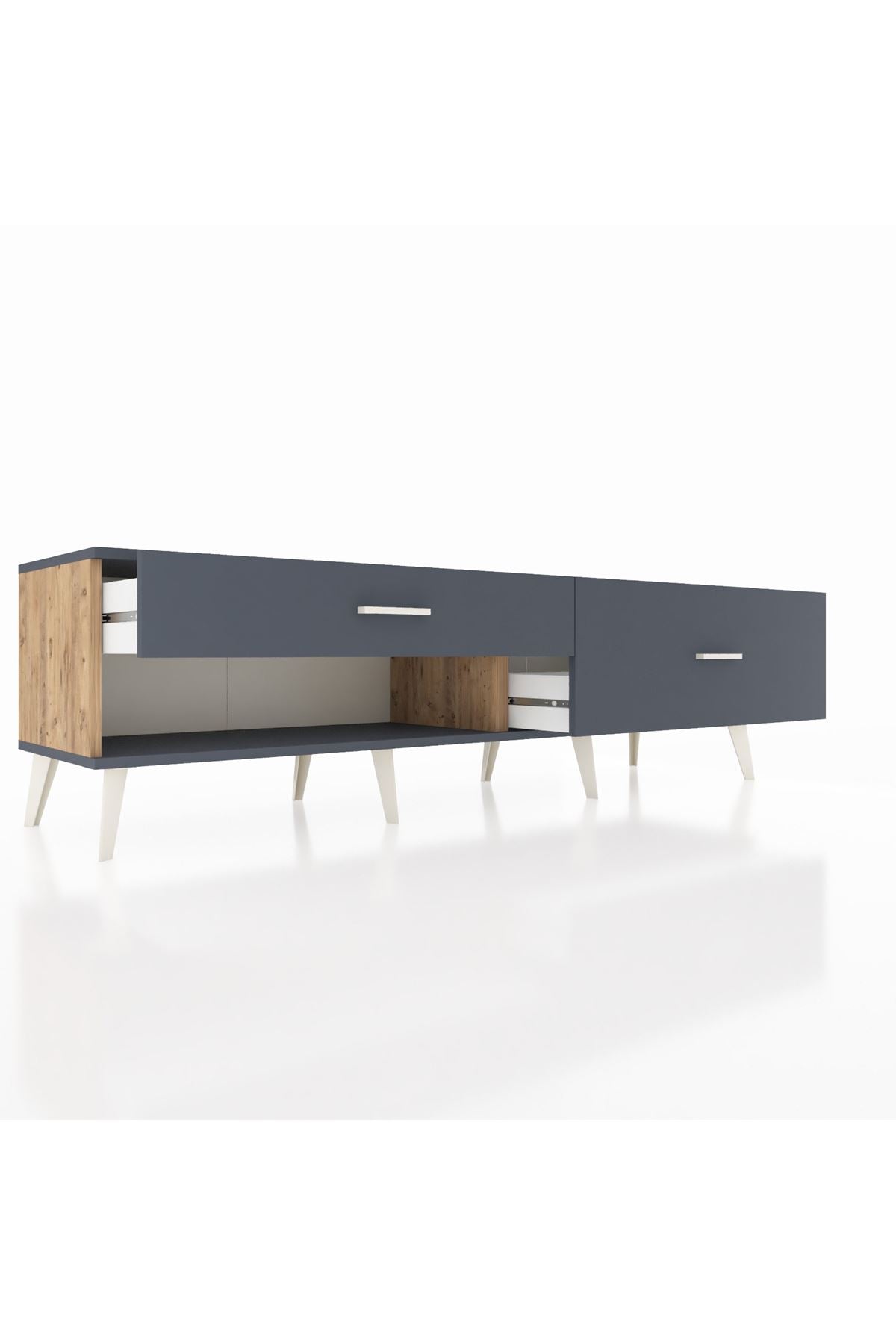 Hyperion TV Ünitesi 2 Çekmeceli  176x44x51 Çam-Antrasit/Antrasit