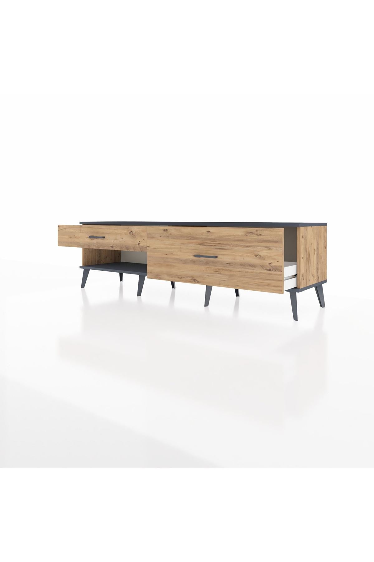 Hyperion TV Ünitesi 2 Çekmeceli  176x44x51 Çam-Antrasit/Çam