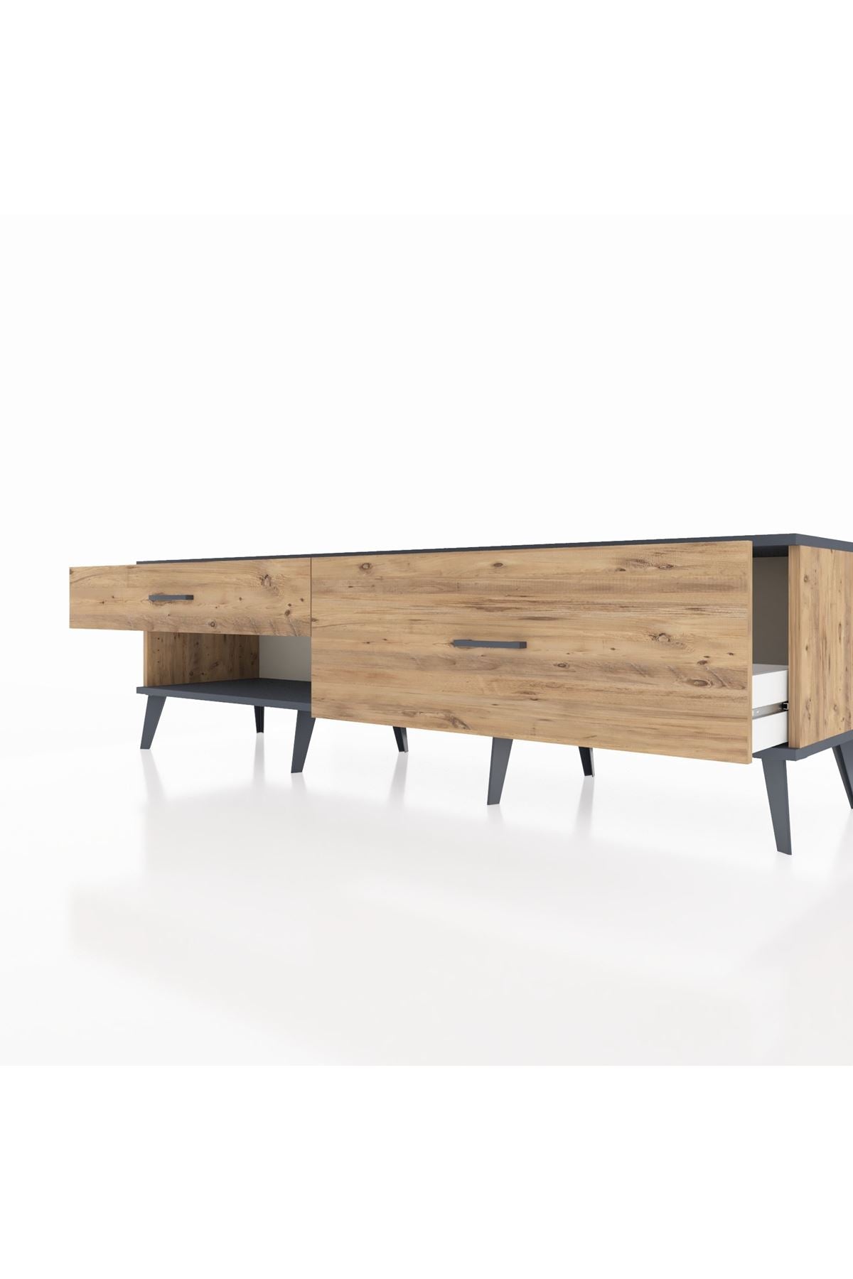 Hyperion TV Ünitesi 2 Çekmeceli  176x44x51 Çam-Antrasit/Çam