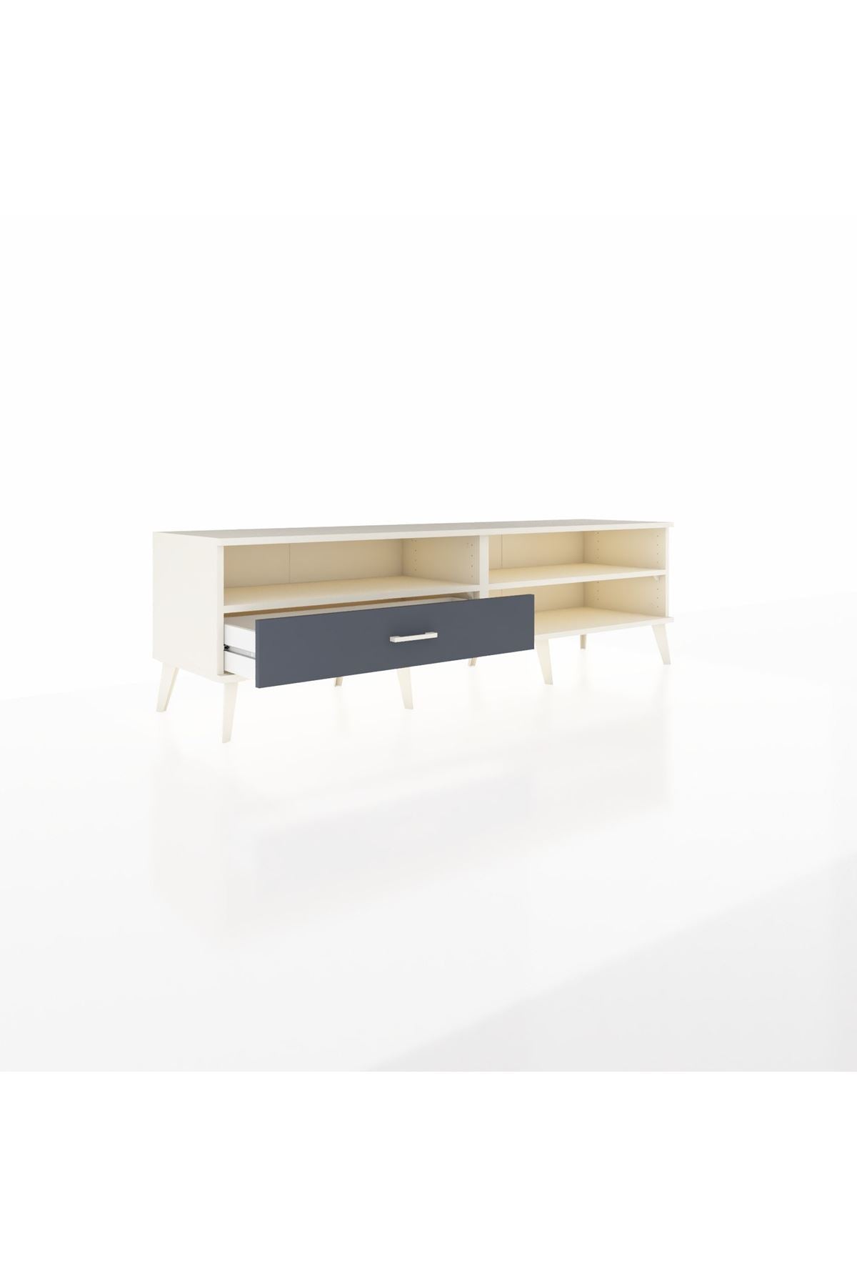 Hyperion TV Ünitesi 2 Raflı Tek Çekmeceli  176x44x51 Aytaşı-Aytaşı/Antrasit