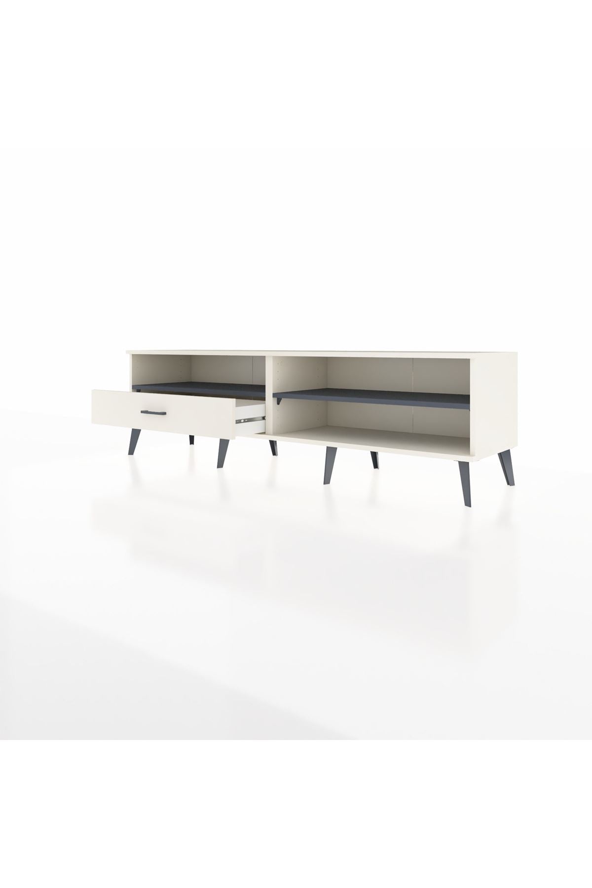 Hyperion TV Ünitesi 2 Raflı Tek Çekmeceli  176x44x51 Aytaşı-Antrasit/Aytaşı