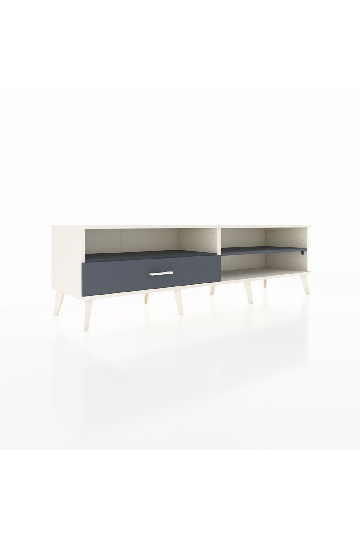 Hyperion TV Ünitesi 2 Raflı Tek Çekmeceli  176x44x51 Aytaşı-Antrasit/Antrasit