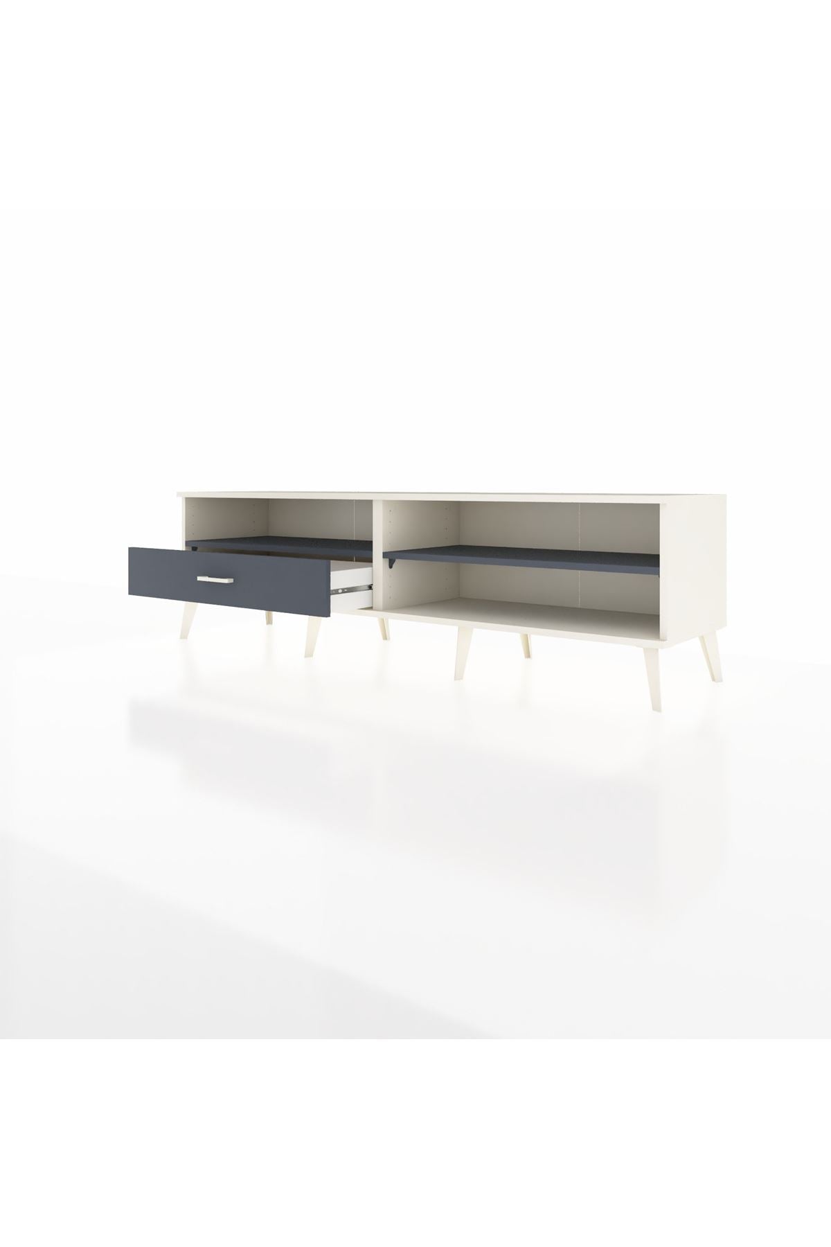 Hyperion TV Ünitesi 2 Raflı Tek Çekmeceli  176x44x51 Aytaşı-Antrasit/Antrasit