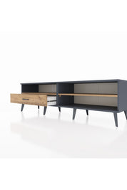 Hyperion TV Ünitesi 2 Raflı Tek Çekmeceli  176x44x51 Antrasit-Çam/Çam