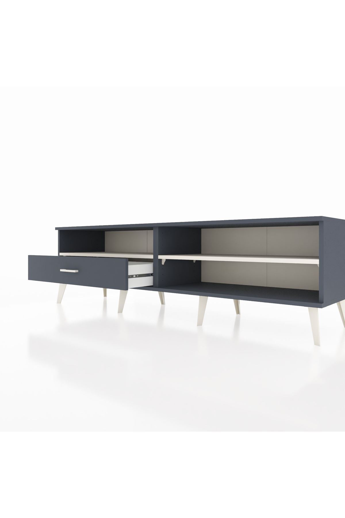 Hyperion TV Ünitesi 2 Raflı Tek Çekmeceli  176x44x51 Antrasit-Aytaşı/Antrasit