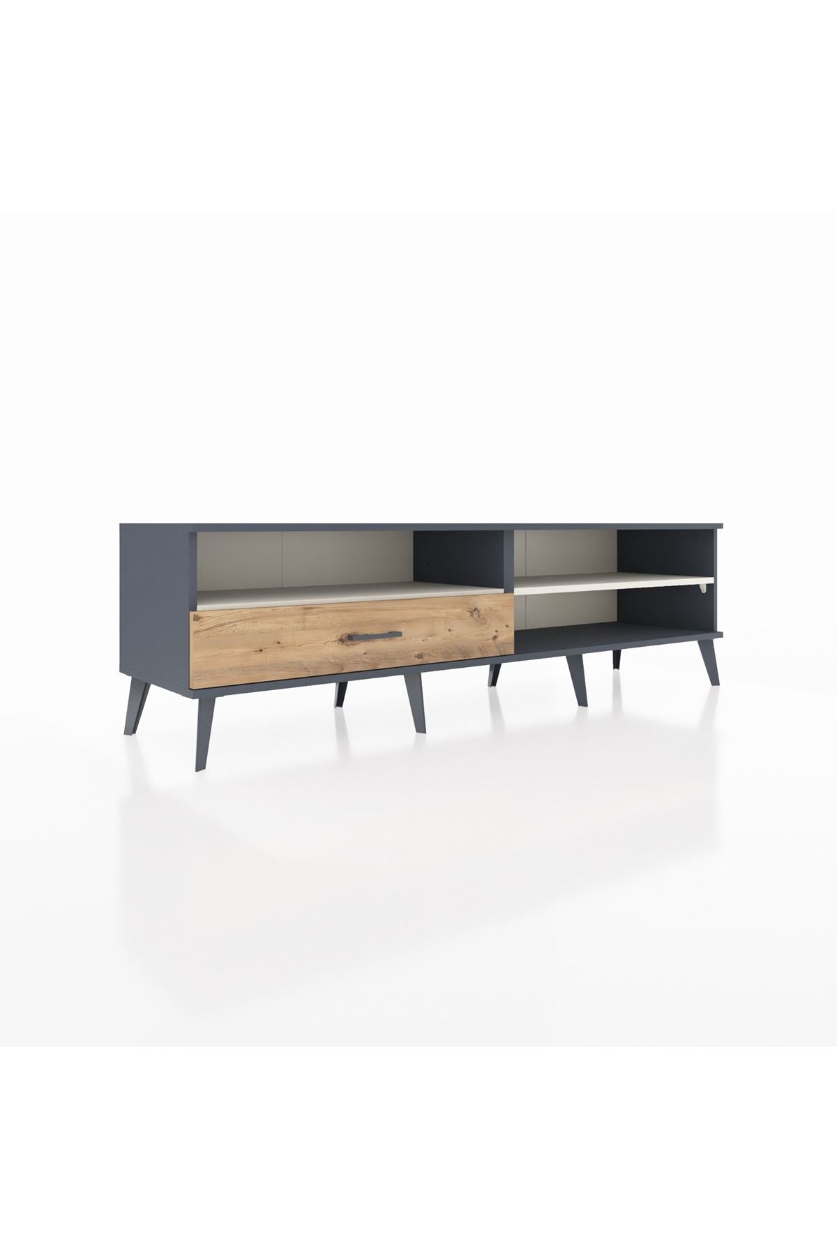 Hyperion TV Ünitesi 2 Raflı Tek Çekmeceli  176x44x51 Antrasit-Aytaşı/Çam