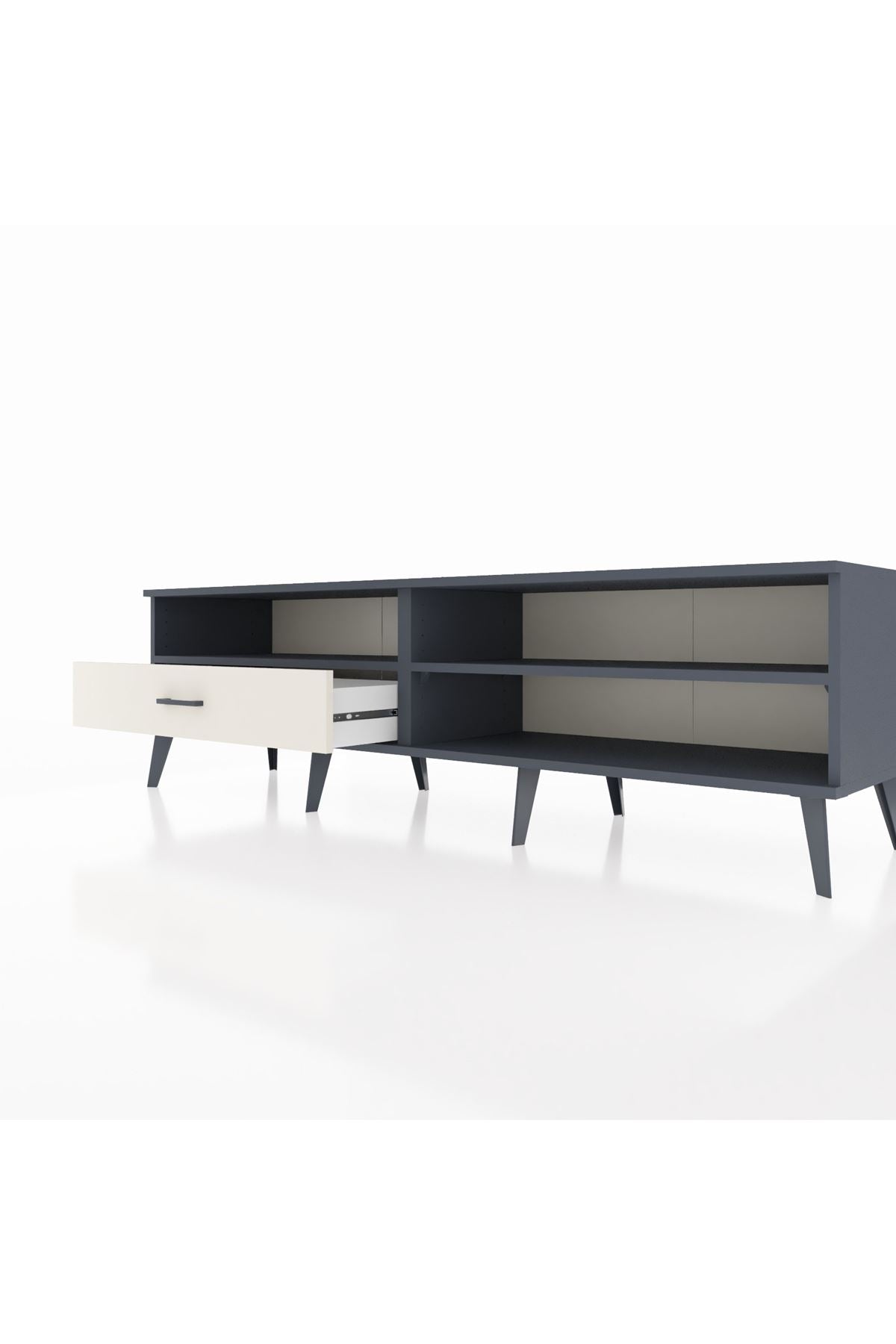 Hyperion TV Ünitesi 2 Raflı Tek Çekmeceli  176x44x51 Antrasit-Antrasit/Aytaşı