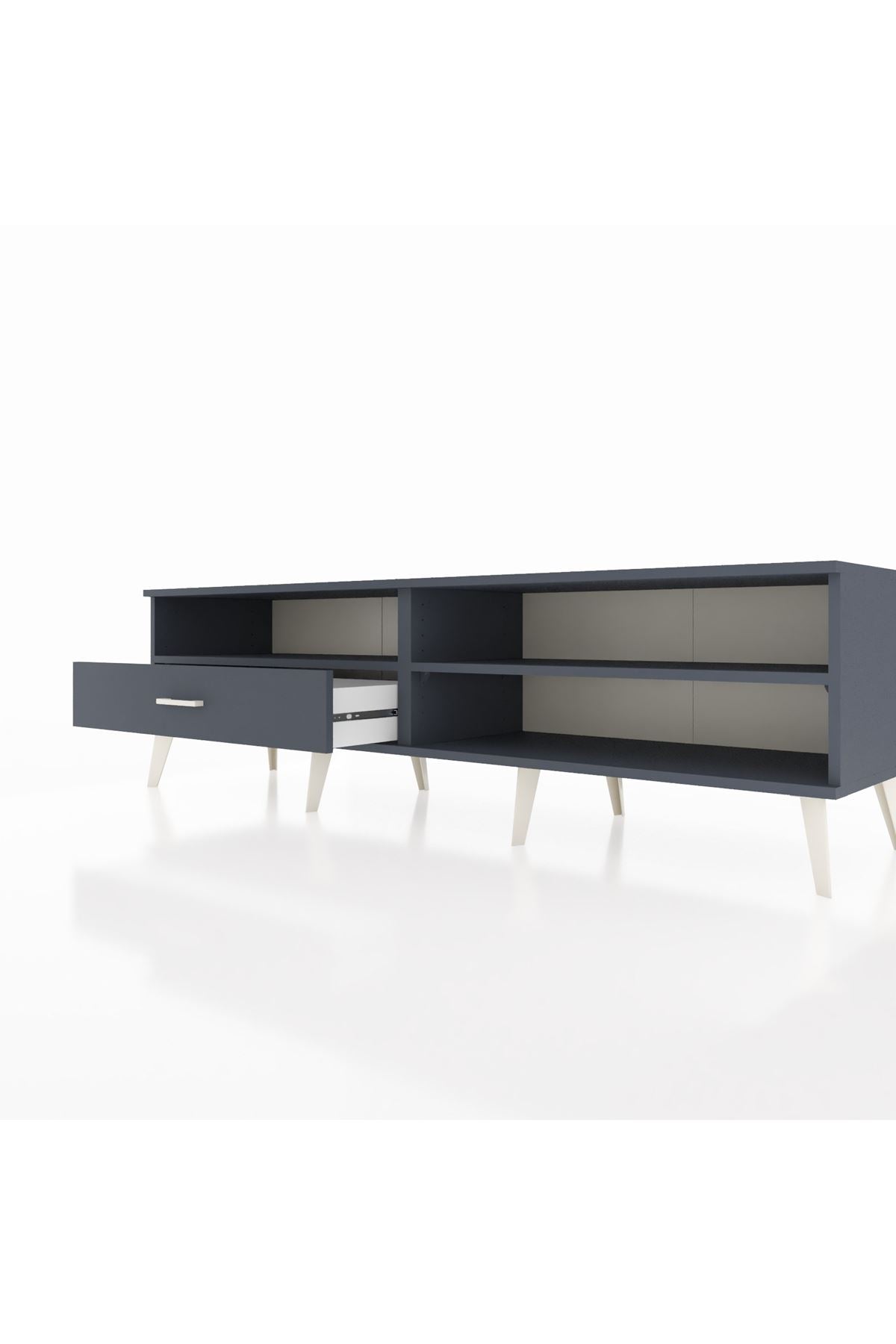 Hyperion TV Ünitesi 2 Raflı Tek Çekmeceli  176x44x51 Antrasit-Antrasit/Antrasit