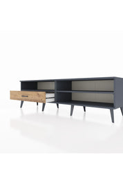 Hyperion TV Ünitesi 2 Raflı Tek Çekmeceli  176x44x51 Antrasit-Antrasit/Çam