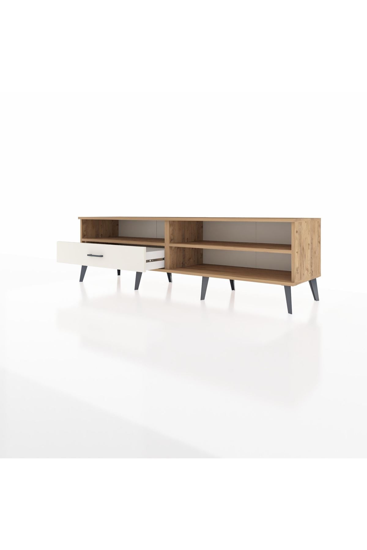 Hyperion TV Ünitesi 2 Raflı Tek Çekmeceli  176x44x51 Çam-Çam/Aytaşı