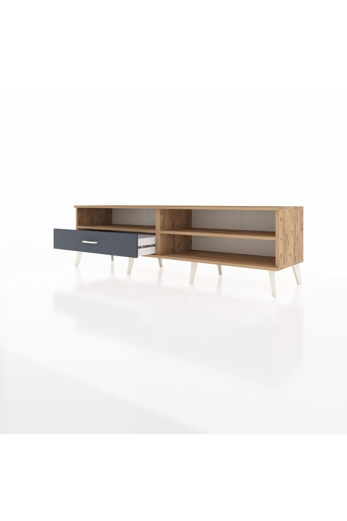 Hyperion TV Ünitesi 2 Raflı Tek Çekmeceli  176x44x51 Çam-Çam/Antrasit